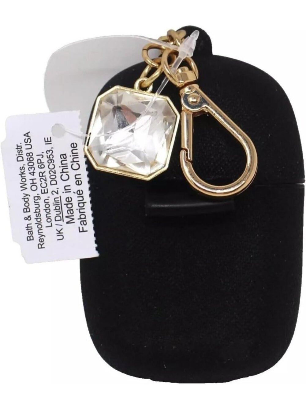 Stylish Black Crystal Gem PocketBac Holder for Hand Sanitizer - Chic